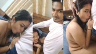 Cewek Kuliahan 21 Tahun Ngasih Blowjob Desi Ke Pacarnya, Bikin Makin Panas.